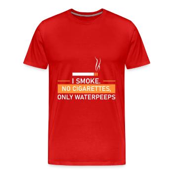 No cigarettes, just hookahs. - Men's Premium Organic T-Shirt - red - Front - Damien (186cm)