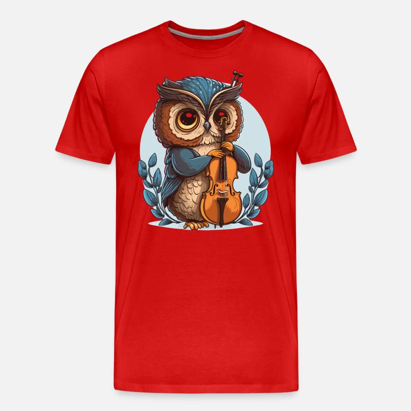 Klassische Eule - Männer Premium Bio T-Shirt - Rot