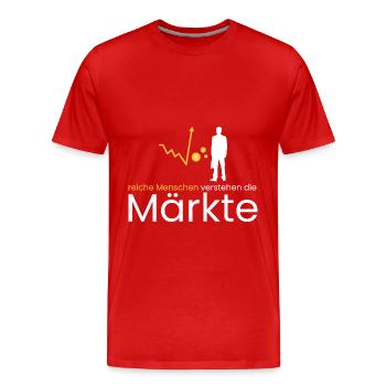 reiche Menschen ahnen Märkte - Männer Premium Bio T-Shirt - Rot - Vorne - Damien (186cm)