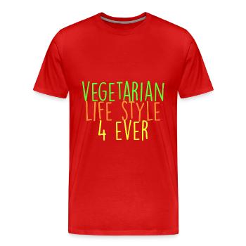 mode de vie végétarien 4 ever - T-shirt bio Premium Homme - rouge - Devant - Damien (186cm)