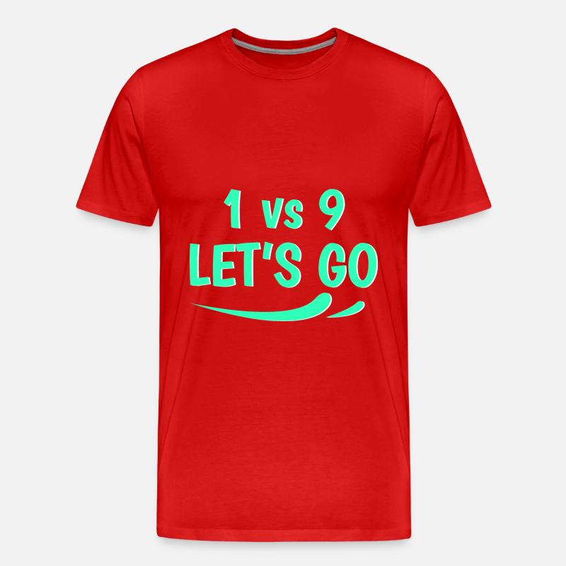 1 vs 9 lets go - Männer Premium Bio T-Shirt - Rot