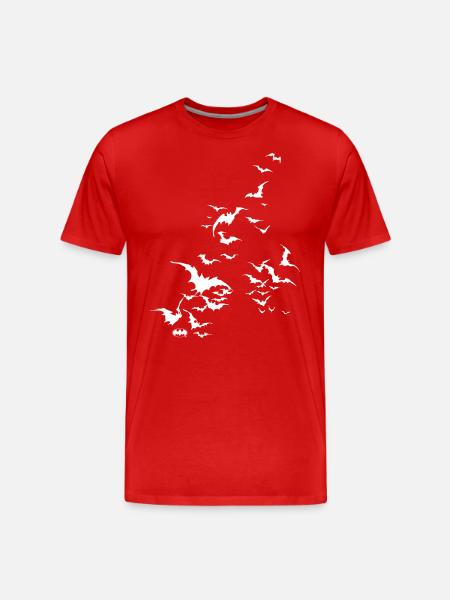 Batman Bat Swarm White - Men's Premium Organic T-Shirt - red