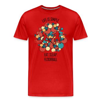 Floorball, Floorball, Field Hockey, Indoor Hockey - Men's Premium Organic T-Shirt - red - Front - Damien (186cm)