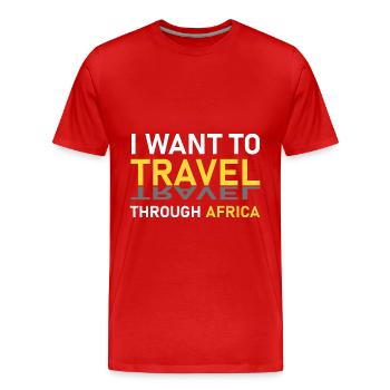 Voyage en Afrique - T-shirt bio Premium Homme - rouge - Devant - Damien (186cm)