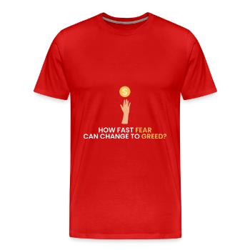 Wie schnell kann sich Angst in - Männer Premium Bio T-Shirt - Rot - Vorne - Damien (186cm)