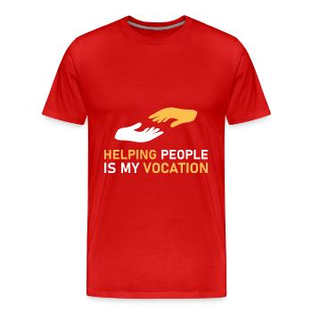 Menschen zu helfen ist meine Berufung - Männer Premium Bio T-Shirt - Rot - Vorne - Damien (186cm)