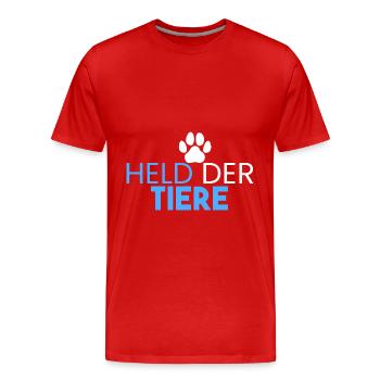 Held der Tiere - Männer Premium Bio T-Shirt - Rot - Vorne - Damien (186cm)