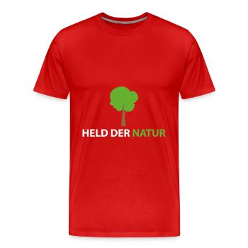 Held der Natur - Männer Premium Bio T-Shirt - Rot - Vorne - Damien (186cm)