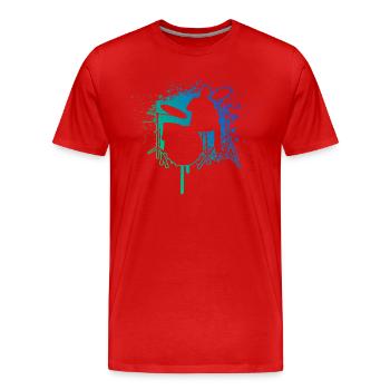 Batteur Batteur Batterie - T-shirt bio Premium Homme - rouge - Devant - Damien (186cm)