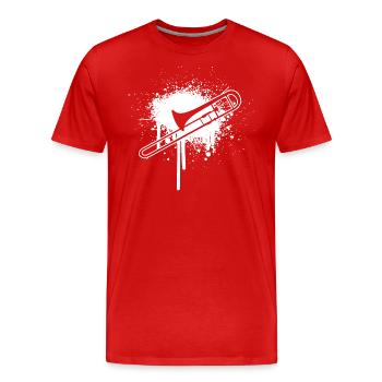Gentlemen Trombonist Trombone Tenor Trombone Brass Band - Men's Premium Organic T-Shirt - red - Front - Damien (186cm)