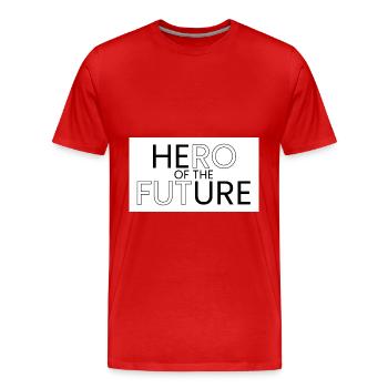 Héros du futur - T-shirt bio Premium Homme - rouge - Devant - Damien (186cm)
