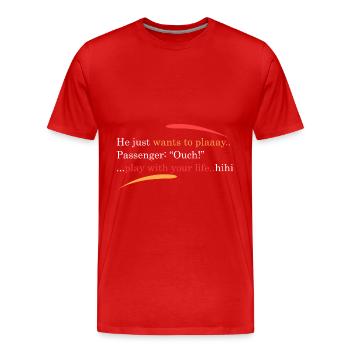 Er will nur spielen... - Männer Premium Bio T-Shirt - Rot - Vorne - Damien (186cm)