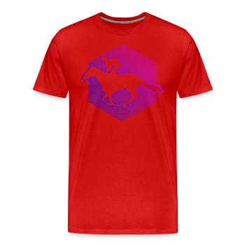 Sports équestres pour femmes Sports équestres Équitation - T-shirt bio Premium Homme - rouge - Devant - Damien (186cm)