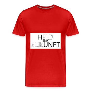 Held der Zukunft - Männer Premium Bio T-Shirt - Rot - Vorne - Damien (186cm)
