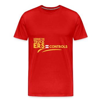 Horror für Trucker = Kontrollen - Männer Premium Bio T-Shirt - Rot - Vorne - Damien (186cm)