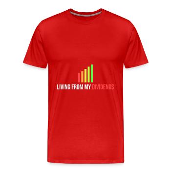 vivre de mon dividende - T-shirt bio Premium Homme - rouge - Devant - Damien (186cm)