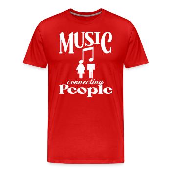 Music connects people - Männer Premium Bio T-Shirt - Rot - Vorne - Damien (186cm)