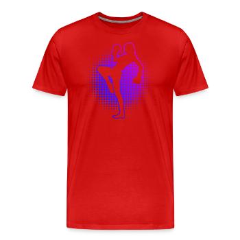 Kickboxing Hommes Kickboxing Boxe Kickboxing - T-shirt bio Premium Homme - rouge - Devant - Damien (186cm)