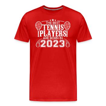 2023 Tennisspieler | Tennisspieler Geschenk 2023 - Männer Premium Bio T-Shirt - Rot - Vorne - Damien (186cm)