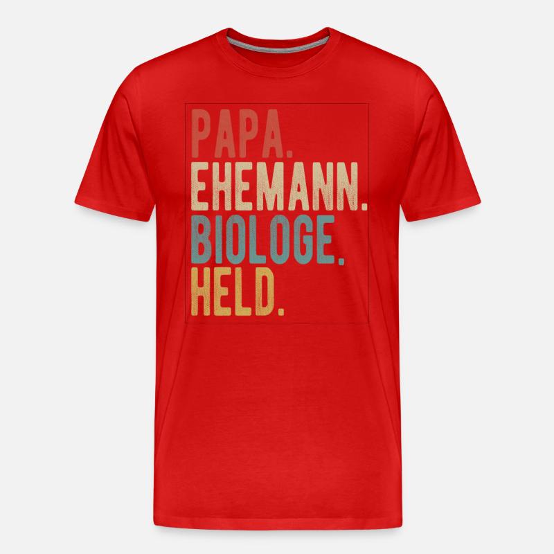Biologe Papa Ehemann Held - Männer Premium Bio T-Shirt - Rot