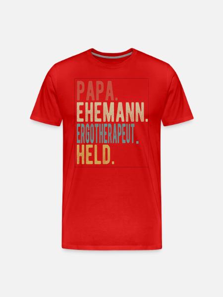 Ergotherapeut Papa Ehemann Held - Männer Premium Bio T-Shirt - Rot