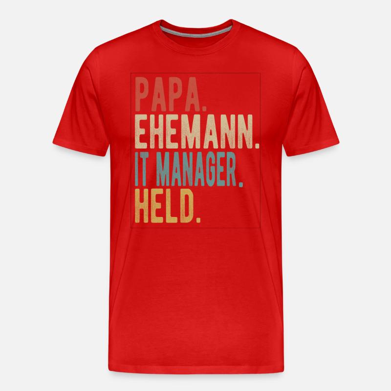 It Manager Papa Ehemann Held - Männer Premium Bio T-Shirt - Rot