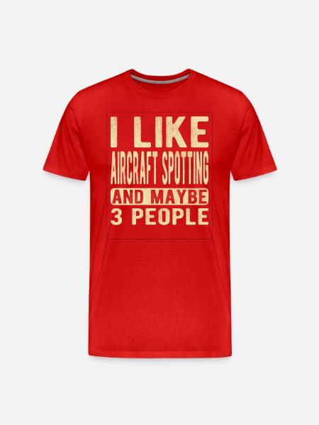 Flugzeug-Spotting-Spruch - Männer Premium Bio T-Shirt - Rot