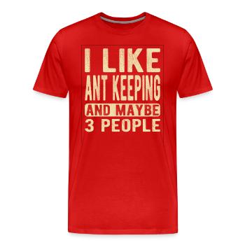 Fourmi qui n’arrête pas de dire - T-shirt bio Premium Homme - rouge - Devant - Damien (186cm)