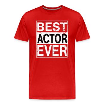Meilleur acteur de tous les temps Cadeau d’acteur - T-shirt bio Premium Homme - rouge - Devant - Damien (186cm)