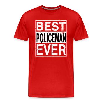 Best Policeman Ever Policeman Gift - Men's Premium Organic T-Shirt - red - Front - Damien (186cm)