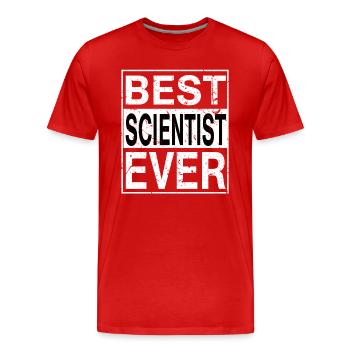 Meilleur scientifique de tous les temps scientifique cadeau - T-shirt bio Premium Homme - rouge - Devant - Damien (186cm)