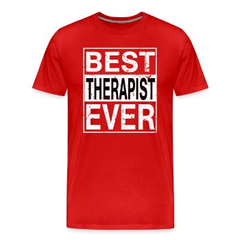 Meilleur thérapeute de tous les temps thérapeute cadeau - T-shirt bio Premium Homme - rouge - Devant - Damien (186cm)