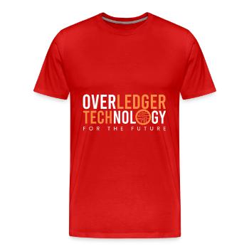 Technologie Overledger - T-shirt bio Premium Homme - rouge - Devant - Damien (186cm)