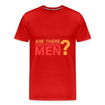 Are there emotional men? - Men's Premium Organic T-Shirt - red - Front - Damien (186cm)