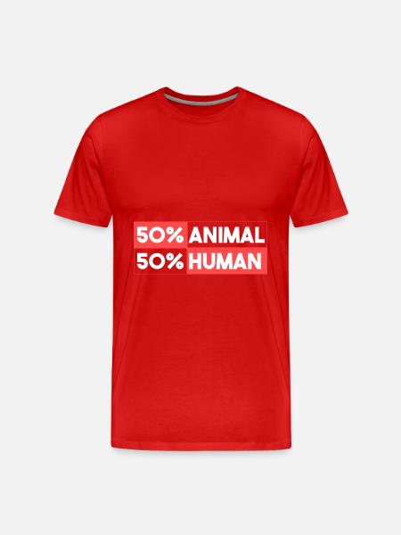 50% animal 50% human - Men's Premium Organic T-Shirt - red