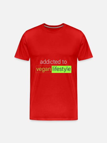 addicted to vegan lifestyle - Men's Premium Organic T-Shirt - red