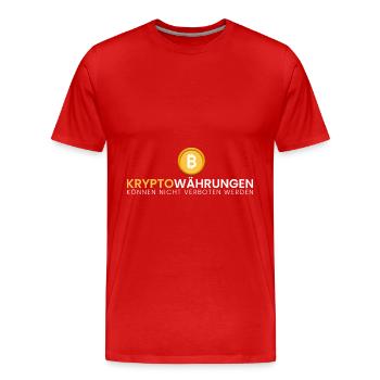 Kryptos = kein Verbot - Männer Premium Bio T-Shirt - Rot - Vorne - Damien (186cm)