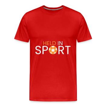 Héros dans le sport - T-shirt bio Premium Homme - rouge - Devant - Damien (186cm)