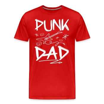 Papa Punkrock - Männer Premium Bio T-Shirt - Rot - Vorne - Damien (186cm)