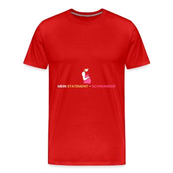 Mein Statement - schwanger - Männer Premium Bio T-Shirt - Rot - Vorne - Damien (186cm)