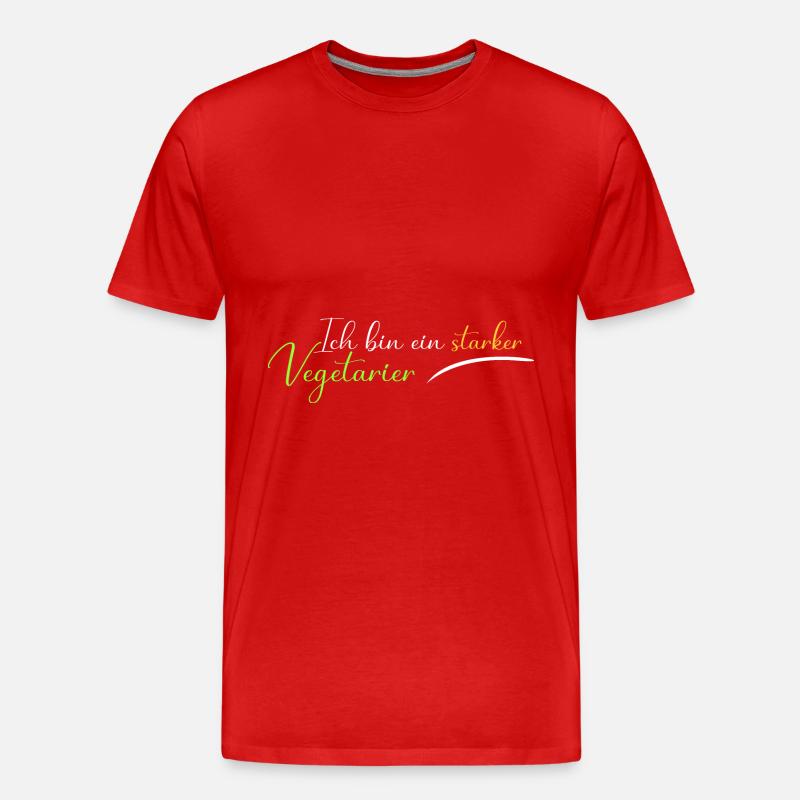 Ich bin ein starker Vegetarier - Männer Premium Bio T-Shirt - Rot