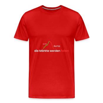 die Märkte werden fallen - Männer Premium Bio T-Shirt - Rot - Vorne - Damien (186cm)