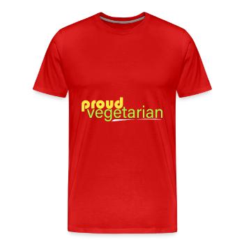 stolzer Vegetarier - Männer Premium Bio T-Shirt - Rot - Vorne - Damien (186cm)