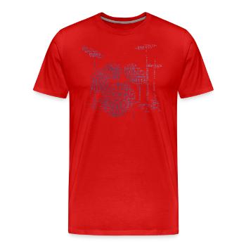 Batteur Homme Batteur Batteur Batteur - T-shirt bio Premium Homme - rouge - Devant - Damien (186cm)