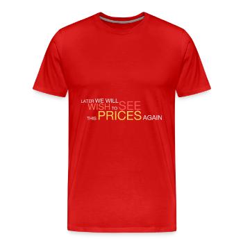 nous voudrons voir ces prix - T-shirt bio Premium Homme - rouge - Devant - Damien (186cm)