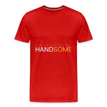 vegetarische Menschen sind schön - Männer Premium Bio T-Shirt - Rot - Vorne - Damien (186cm)