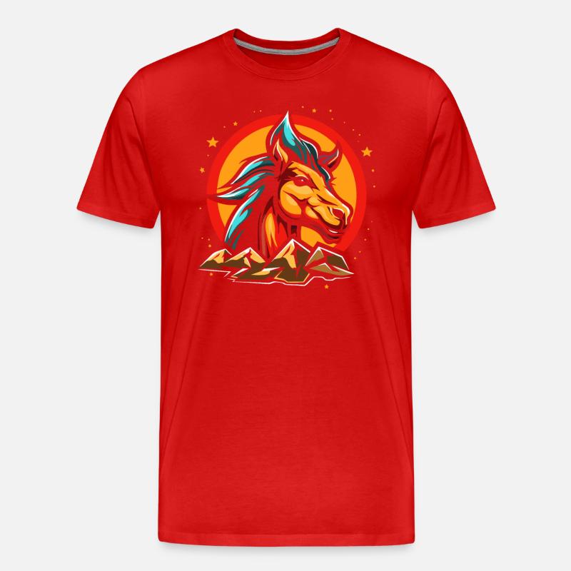 Das Pferd ist der Star - Männer Premium Bio T-Shirt - Rot