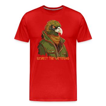 Respect pour les vétérans : Eagle Veteran - T-shirt bio Premium Homme - rouge - Devant - Damien (186cm)