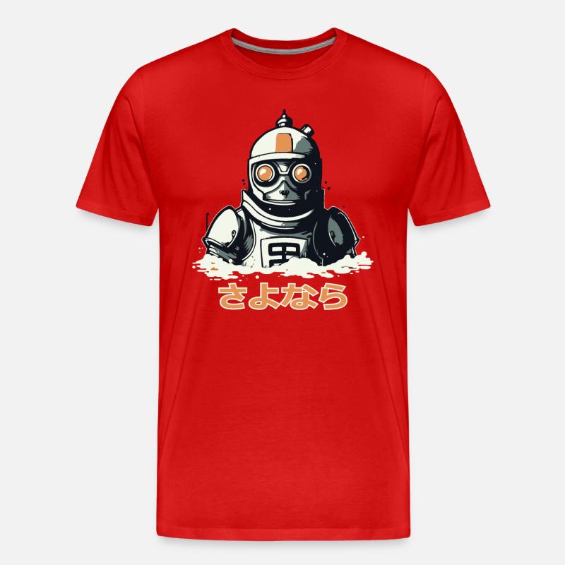 さよなら Leb wohl, ein sinkender Roboter - Männer Premium Bio T-Shirt - Rot