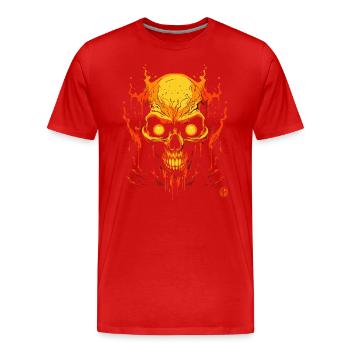 Laid et maléfique : Crâne d’horreur - T-shirt bio Premium Homme - rouge - Devant - Damien (186cm)